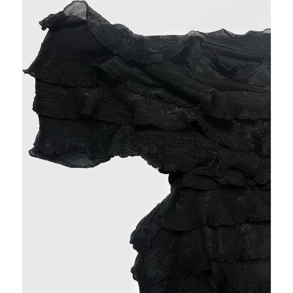 JS Collections Off-the-Shoulder Ruffle Mini Bodycon Dress Size 10 - Picture 3 of 4